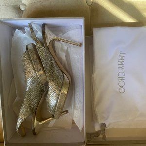 Champagne Nova Gfa Glitter Slingback Pumps 7.5